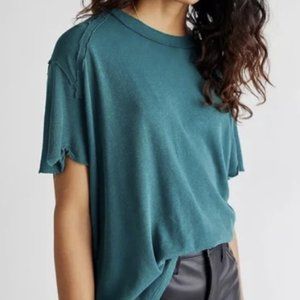 Free People | Care FP Linen Blend BF Tee in Dried Pine | Size Small